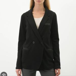 T Alexander Wang Leather Trim Jersey Blazer